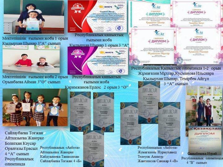 1-жартыжылдықтағы оқушылардың жетістіктері